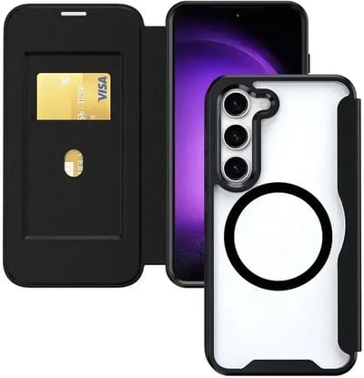 Portemonnee Hoesje Geschikt voor Samsung Galaxy S26 Plus | Compatibel met MagSafe / Qi2 | Wallet Book Case met Magneet | Beschermhoes met Pasjeshouder | Zwart