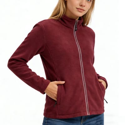 BUBW® Softshell Jas - Dames Outdoorjas - Warme Fleece Jas - Warm & Winddicht - Lichtgewicht - 4-way stretch - Anti-pilling - Rood - Maat S