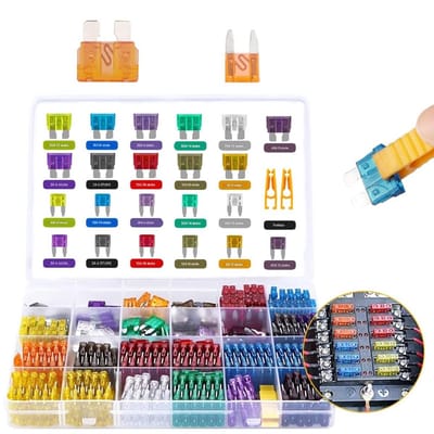 GELLDG 300 Stuks Minizekeringen - Kfz Autosicherungen Set (2A/3A/5A/7.5A/10A/15A/20A/25A/30A/35A/40A) - Verhoogde Corrosieweerstand en Geleidbaarheid - Geschikt voor Vervanging van Standaard Autozekeringen - Aluminium