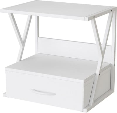 Printerstandaard Bureau - Bureau Organizer - Thuiskantoor Opbergen - Met Opberglade - 42 x 30 x 30.5 cm - Wit