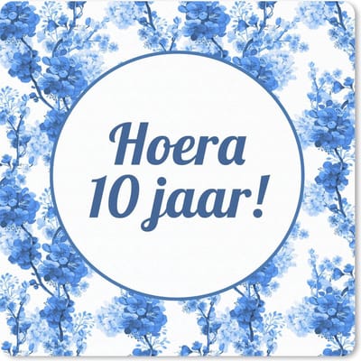 Muismat 20x20 cm - Mousepad Feest - 10 Jaar - Decoratie - Muismatten