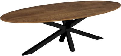 Eettafel ovaal 260cm Rato bruin ovale tafel MDF eetkamertafel