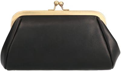 Leather Design Beugel Portemonnee / Beursje Black Waxy