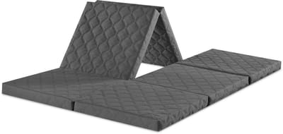 sleepling 140 x 195 cm vouwmatras | tweepersoons logeermatras | opvouwbaar tot zitpoef | met hoes | afneembare hoes van polyester, wasbaar op 30 graden | gemaakt in de EU | OEKO-TEX 100 gecertificeerd | 195 x 140 x 8 cm | donkergrijs