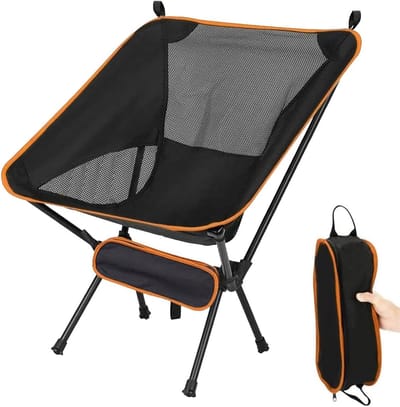 Thijox - Campingstoel Klapstoel Lichte Draagbare Stoel 150 kg Gewichtscapaciteit 600D Oxford Weefsel Oranje voor Tuin Feest Vissen Expedities Wandelen