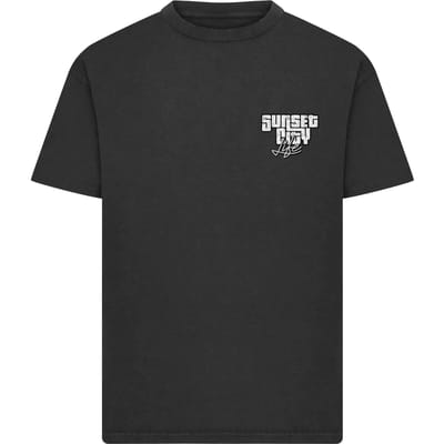 Mister Tee - Sunset City Vintage Heavy Loose Heren Tshirt - XS - Zwart