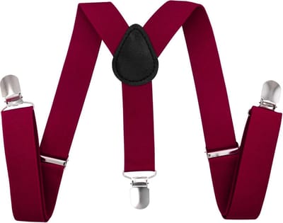Fako Fashion - Kinder Bretels - Kinderbretels - Effen - 65cm - Bordeaux Rood