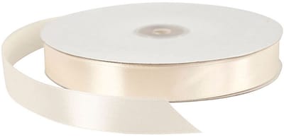 Satijn lint, b: 20 mm, cr�me, 100 m