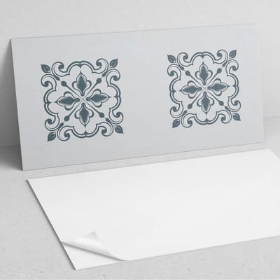 Coloray Wandpanelen Zelfklevend - Plantenpatroon met versieringen PVC Wandpaneel - 100 cm x 50 cm - Grijs Wandbekleding Zelfklevend - 1 stuk - Texturen Wandpanelen Zelfklevend - Keuken Wandpanelen - Wandpanelen Badkamer