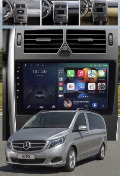 ADIVOX T1 9 inch geschikt voor MB A/B/Vito/Viano/Sprinter/VW Crafter Android 15 CarPlay/Auto/Wifi/DSP/DAB+
