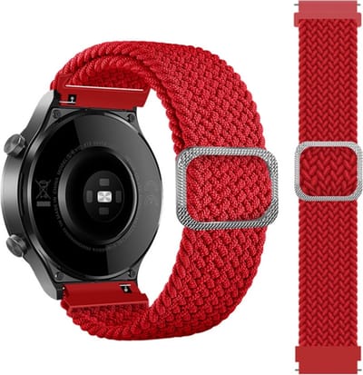Nylon bandje - geschikt voor Garmin Vivoactive 4 / Venu 2 / Venu 3 / Forerunner 255 / 265 - rood