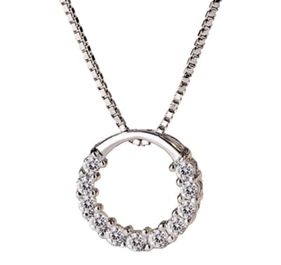 ASTRADAVI S925 Sterling Zilveren Sieraden - Hanger - Zirkonia Eeuwigheid Cirkel Hanger Ketting
