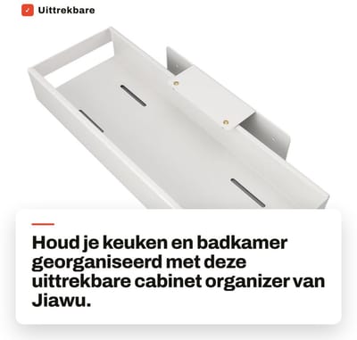Dailygoods- Kastorganizer Uittrekbaar - Multifunctionele Opbergorganisator - Kastlades Koolstofstaal - Schuifkastplank - Gootsteenplank - Geschikt voor Keuken/Badkamer - Opberglade