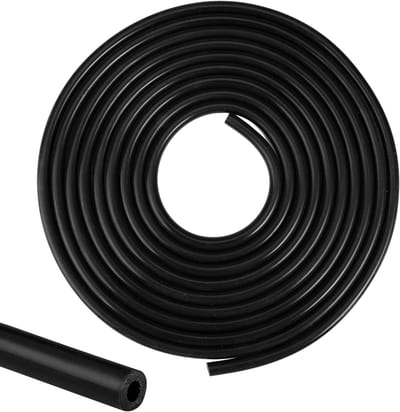 Zwarte Siliconen Vacuümslang 3mm Binnen- en 8mm Buitendiameter, Hoge Temperatuur, Geschikt voor Lucht, Pompen en Turbines