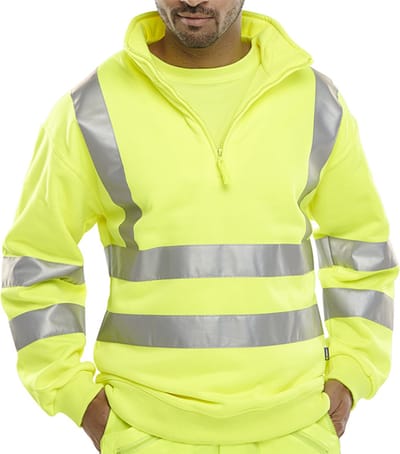 Beeswift Sweatshirt met rits - Geel - Maat S