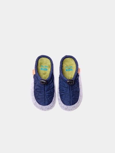 Kinderslippers van vilt en gewatteerde stof | LAND-UM