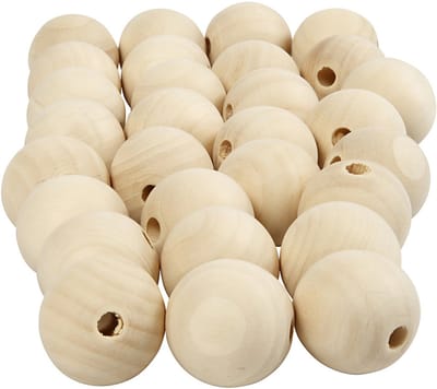 Creativ Company Houten Kralen 25 mm Naturel 100 stuks
