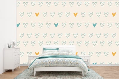 Behang - Fotobehang Minimalisme - Patroon - Baby - Hart - Breedte 320 cm x hoogte 240 cm