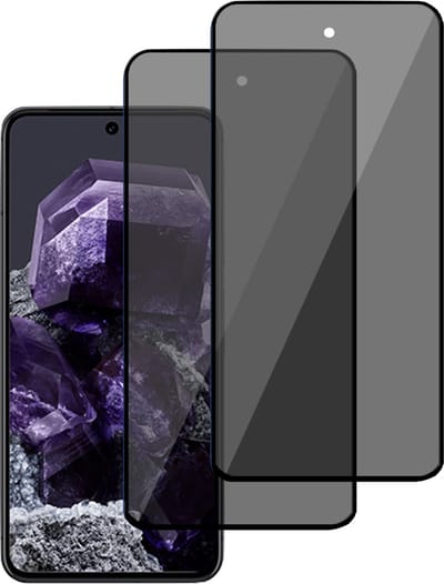 2x Privé Screenprotector geschikt voor Google Pixel 8 - Privacy Beschermglas - Privacy Proteqt+