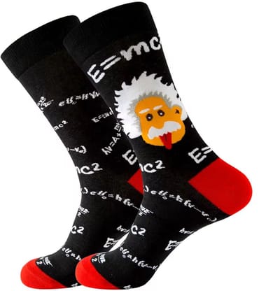 SilverAndCoco - Einstein Sokken / Gekke Vrolijke Foute Kleding / Leuke Grappige Happy Dikke Warme Dames Socks / Huissokken Verjaardag Geschenk accessoires Sok Outfit Katoen / Vrouwen Sinterklaas Schoen Kerst cadeau met Tekst