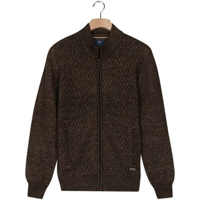 Baileys Vest Wave Cable Knit Fullzip Single Knit Bruin / male