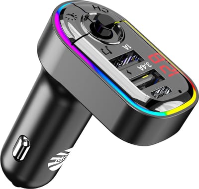 MG - FM Transmitter Bluetooth - Autolader - Draadloze Carkit - RGB Light - 2x Fastcharger USB Poort - USB-C Poort - Handsfree Bellen - Voor Alle Telefoons - FM Transmitter Auto - Bluetooth 5.0