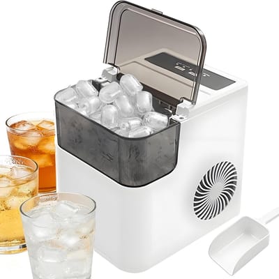 Huishoudelijke Ijsmaker - Aanrechtblad Ijsmachine - Dranken Koelen - Snelle IJsbereiding - 12 kg per dag - Zilver