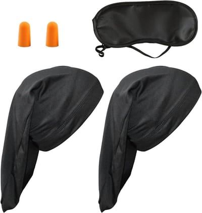 Dailygoods- Oordopjes Slapen - Lange Buisdoppen - Oogmasker - Slaapmuts - Elastische Niche - Comfortabele Stof - Slaapset