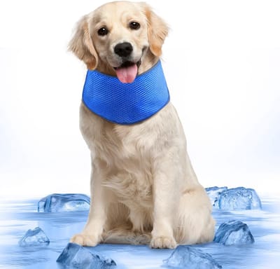 Famanu - Koelende hondenbandana, Ice Wrap Instant Cooling voor zomer, warm weer, verstelbare ademende herbruikbare sjaal voor buiten en binnen gebruik hitteberoerte