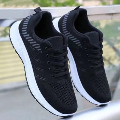 Sneakers Heren Ademende Casual Schoenen Lichtgewicht Zachte Zool Antislip Hardloopschoenen voor Heren 43 zwart