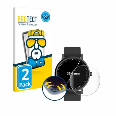 BROTECT - Screenprotector voor Ronde Displays (ø: 35 mm) - Folie Beschermfolie transparant volledig dekking - 2 Stuks