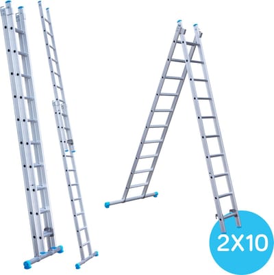 Eurostairs Reform ladder dubbel recht 2x10 sporten