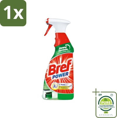 1 x Bref Power - Keukenreiniger - Spray - Ontvetter - 750 ml - Keukenreiniger - Ontvetter - Schoonmaakmiddel - Keukenspullen - Vetverwijderaar