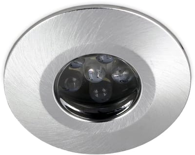 Kwazar Luminaire - Inbouwspot LED - Plafondspots - LED-spots 230V - Plafondspots - voor badkamer, keuken, woonkamer, rond, 6000K, 0,5W, IP65, koud wit, Wezyr Alu