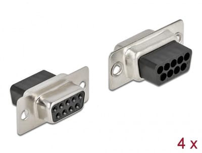 Delock D-Sub 9 pin crimp female, metal, 4 pieces