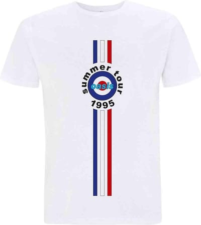 Oasis - Stripes '95 Heren T-shirt - S - Wit