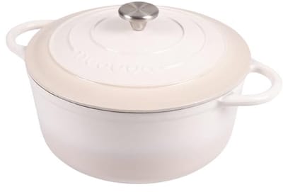 Gietijzeren braadpan met deksel - 28 cm, antiaanbaklaag, ovenbestendig tot 600 °F, ideaal voor stoofschotels en bakken