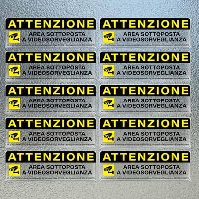 10x Camerabewaking Stickers - Video Toezicht Waarschuwingsborden - Waterdicht & Duurzaam