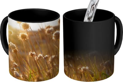 Magische Mok - Foto op Warmte Mokken - Koffiemok - Planten - Natuur - Bloemen - Zon - Horizon - Magic Mok - Beker - 350 ML - Theemok