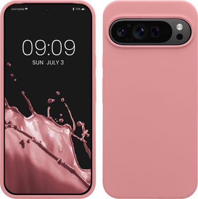 kwmobile telefoonhoesje geschikt voor Google Pixel 9 Pro XL - Hoesje met siliconen coating - Smartphone case in lichtroze