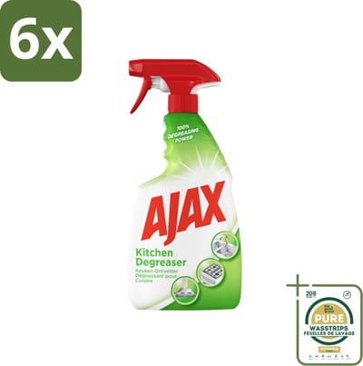 Ajax Keukenspray 750 ml - Voordeelverpakking - 6 stuks - Keuken reinigen - Ontvetter spray