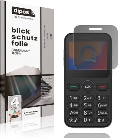 dipos – Matte Privacy Screenprotector geschikt voor Alcatel 3085 | Anti-Spy Beschermfolie