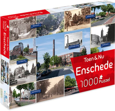 Toen & Nu Puzzel - Enschede (door fotograaf Robert Mulder) - 1000 stukjes - Tucker's Fun Factory Legpuzzels
