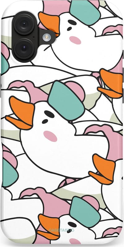 Casetastic hoesje geschikt voor Apple iPhone 16 Plus - MagSafe - Dubbellaagse bescherming - Gansmatroos - Fashion Case - Wit Grijs Mintgroen Lichtroze