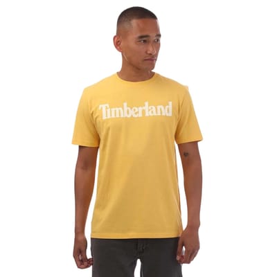 Timberland Heren Northwood Wordmark Katoen Crew Neck T-shirt (Geel)