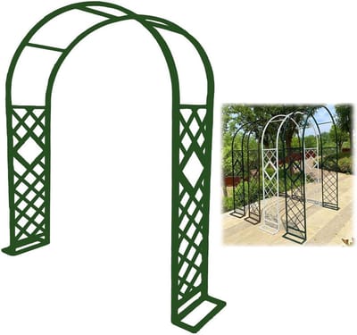 Tuinboog Klimplanten - Rozenboog Pergola - Tuindecoratie Creëren - Stevig Stalen Frame - 320 cm breed - Groen