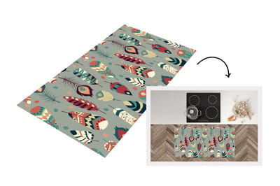 Keukenloper - Loper keuken - Tieners - Veren - Patronen - 120x60 cm - Keukenloper vinyl
