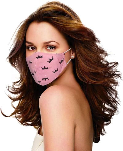 Wasbaar Gezichtsmasker - Herbruikbare Mondkapjes - Bescherming Dagelijks - Verstelbare Bandjes - 2 Stuks - Kroon Print