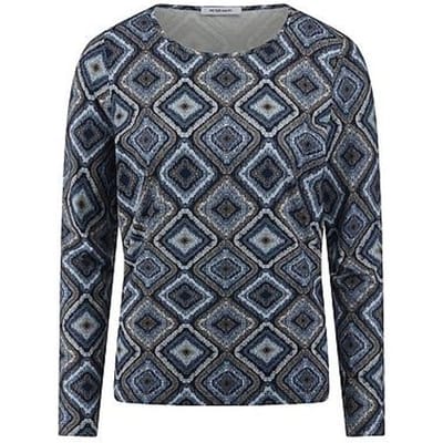 Shirt ronde hals Van Peter Hahn blauw