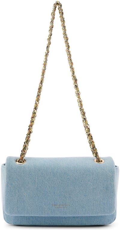 SEIDENFELT MANUFAKTUR schoudertas Huuvari Crossbag Denim in Blue Lichtblauw